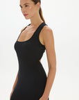 Capri Halter Cross-Back Dress - Black