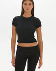 Carly Baby Tee - Black