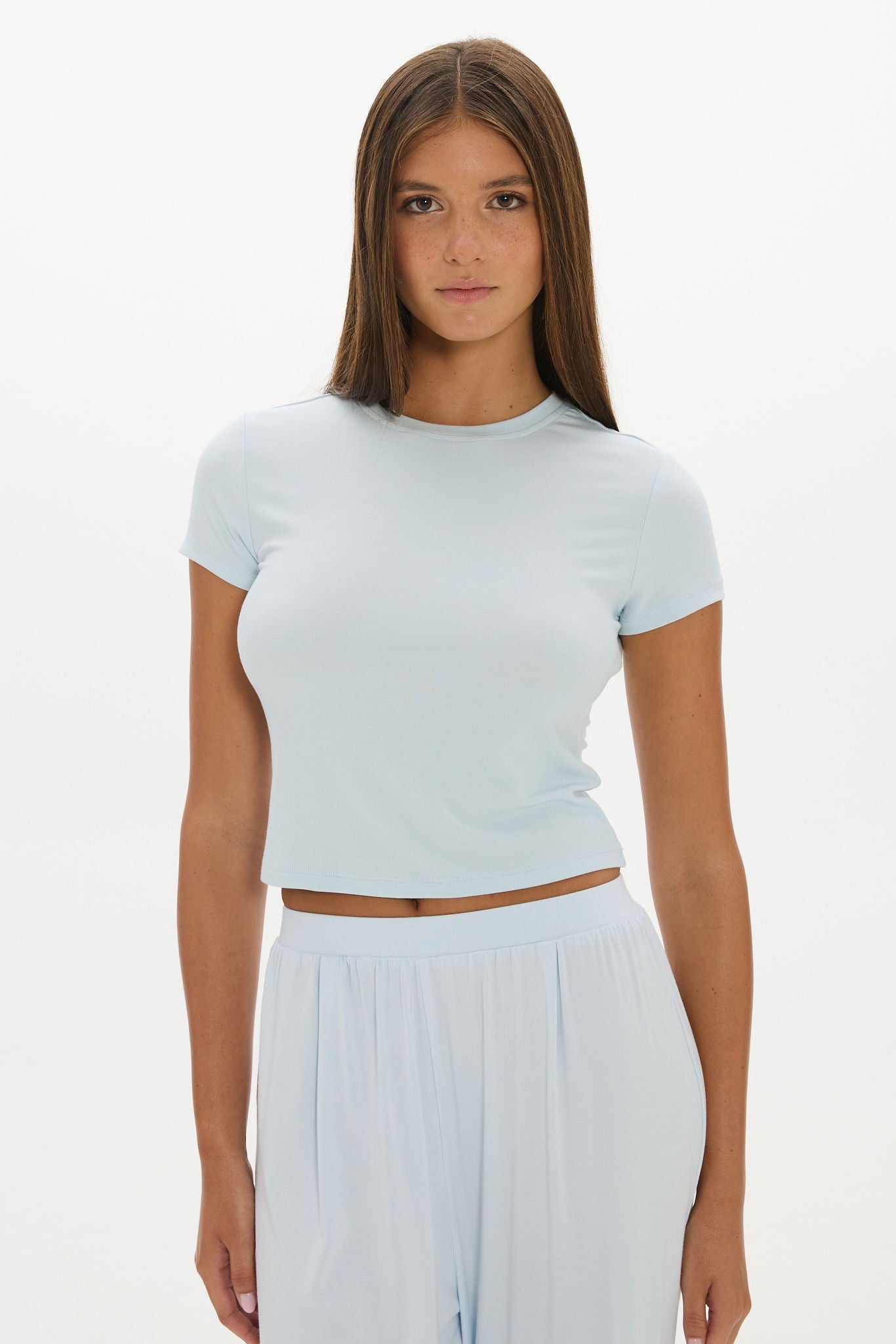 Carly Baby Tee - Pale Azure
