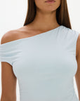 Chloe Off Shoulder Top - Pale Azure