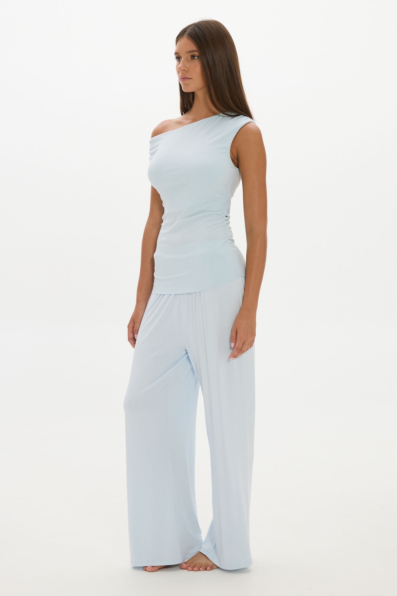 Chloe Off Shoulder Top - Pale Azure