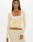 Christy Yoga Wrap Top - Butter