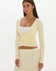 Christy Yoga Wrap Top - Butter