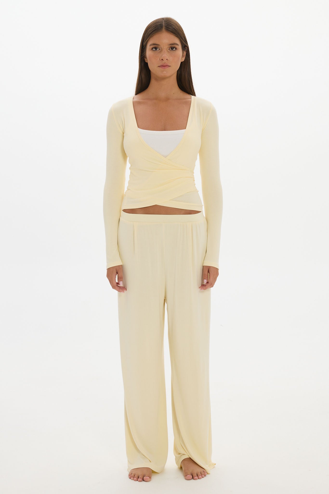 Christy Yoga Wrap Top - Butter