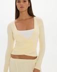 Christy Yoga Wrap Top - Butter