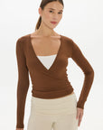 Christy Yoga Wrap Top - Earth