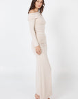 Como Off-Shoulder Drape Top - Beige