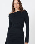 Como Off-Shoulder Drape Top - Black