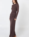 Como Off-Shoulder Drape Top - Espresso