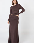 Como Off-Shoulder Drape Top - Espresso