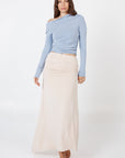 Como Off-Shoulder Drape Top - Lavender Grey