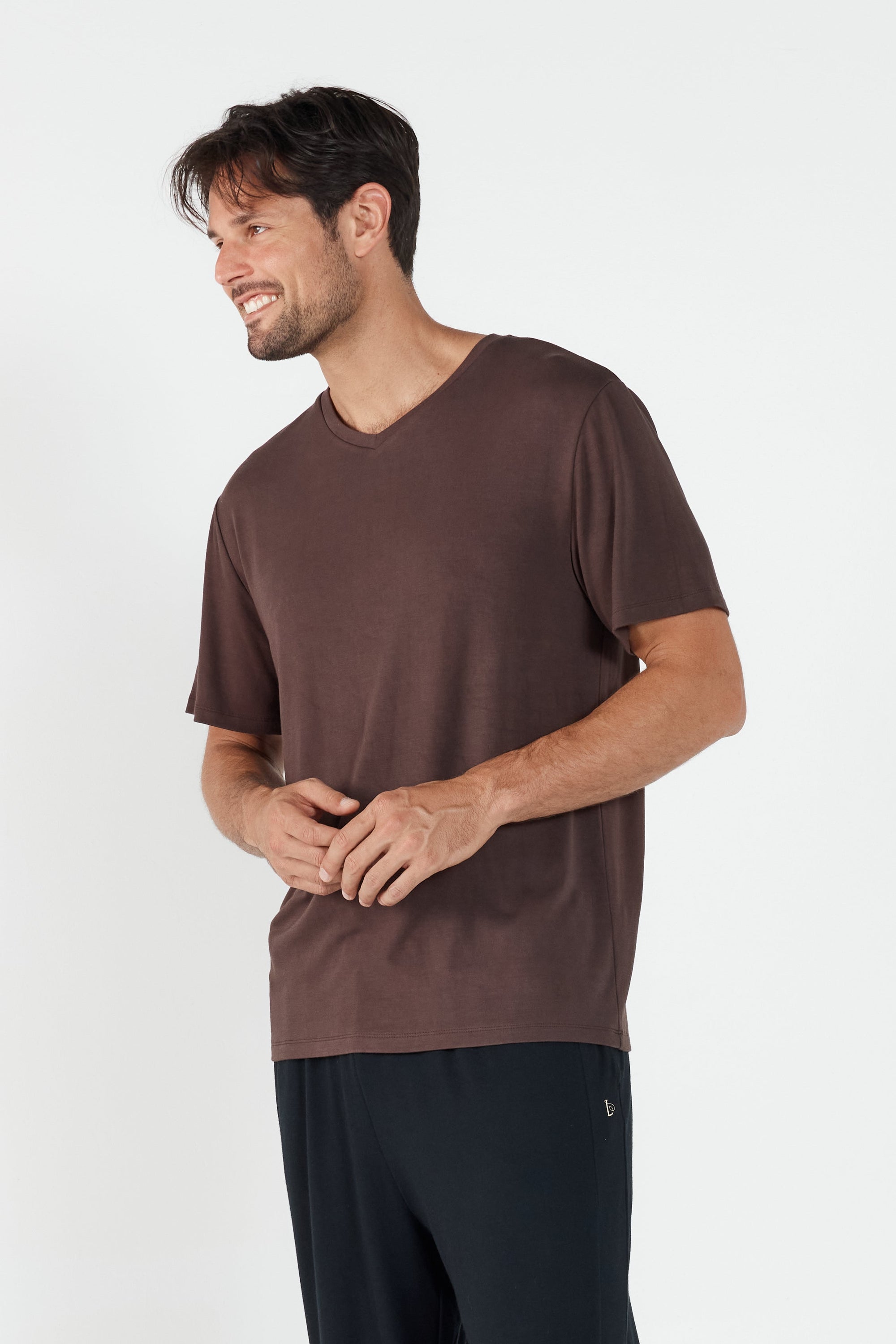 Como V-Neck T-Shirt - Espresso