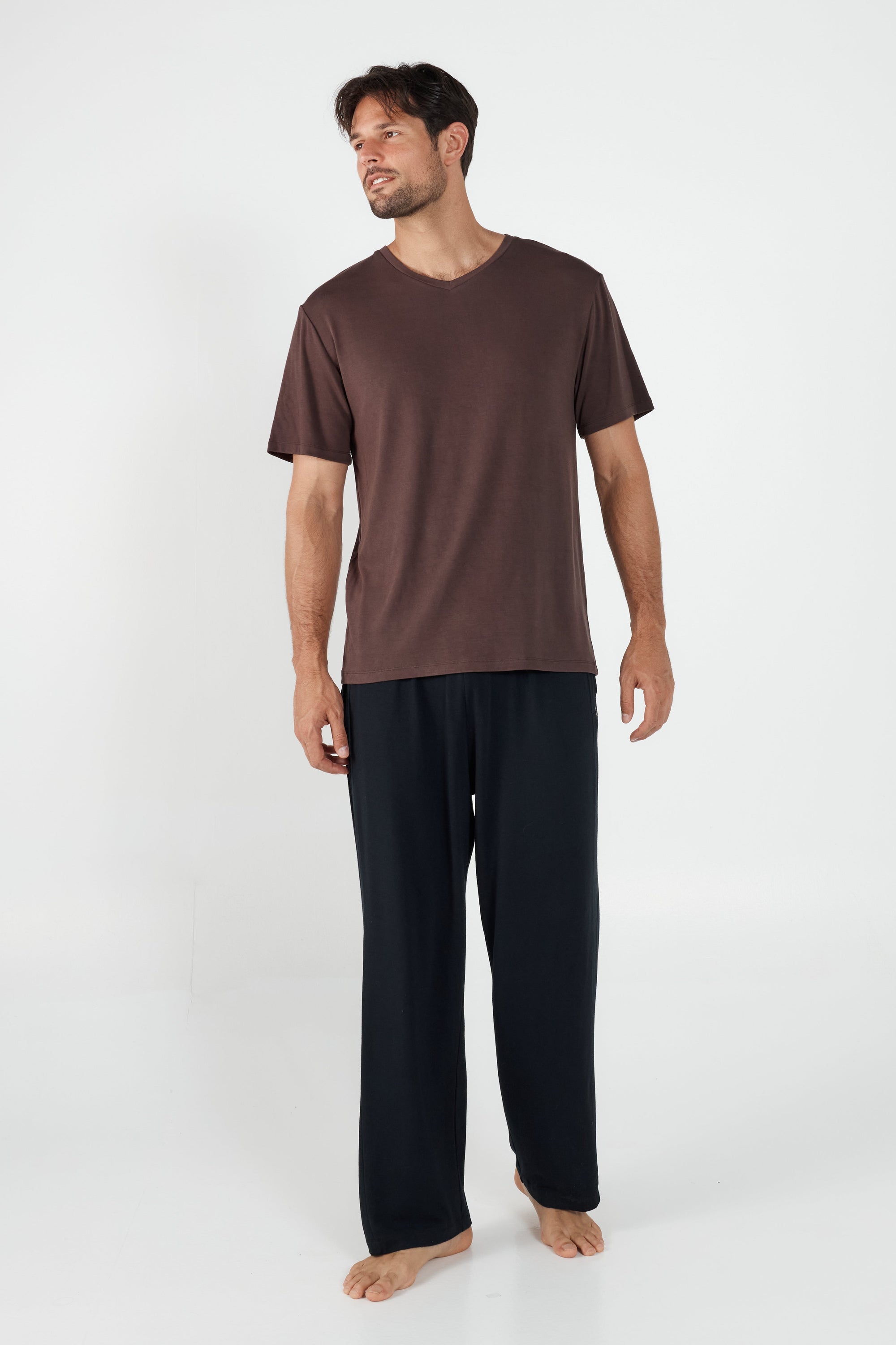 Como V-Neck T-Shirt - Espresso