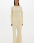 La Palma Boat Neck Lounger Top - Butter