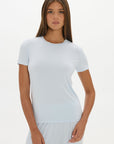 La Palma Crewneck T-Shirt - Pale Azure