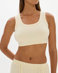 La Palma Cropped Tank Top - Butter