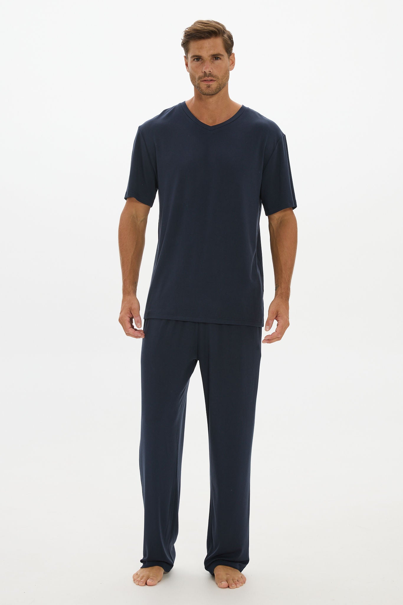 La Palma V-neck T Shirt - Midnight Navy