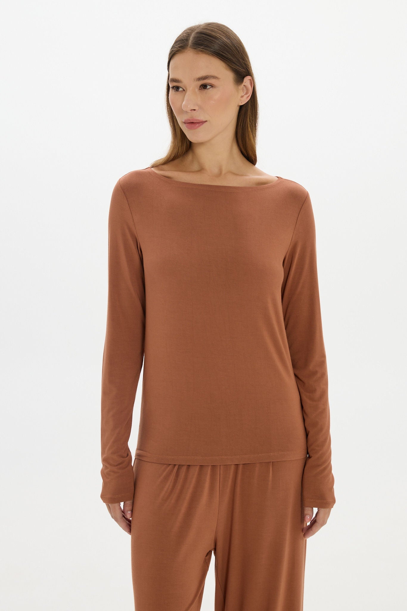La Palma Boat Neck Lounger Top - Earth