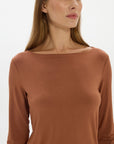 La Palma Boat Neck Lounger Top - Earth