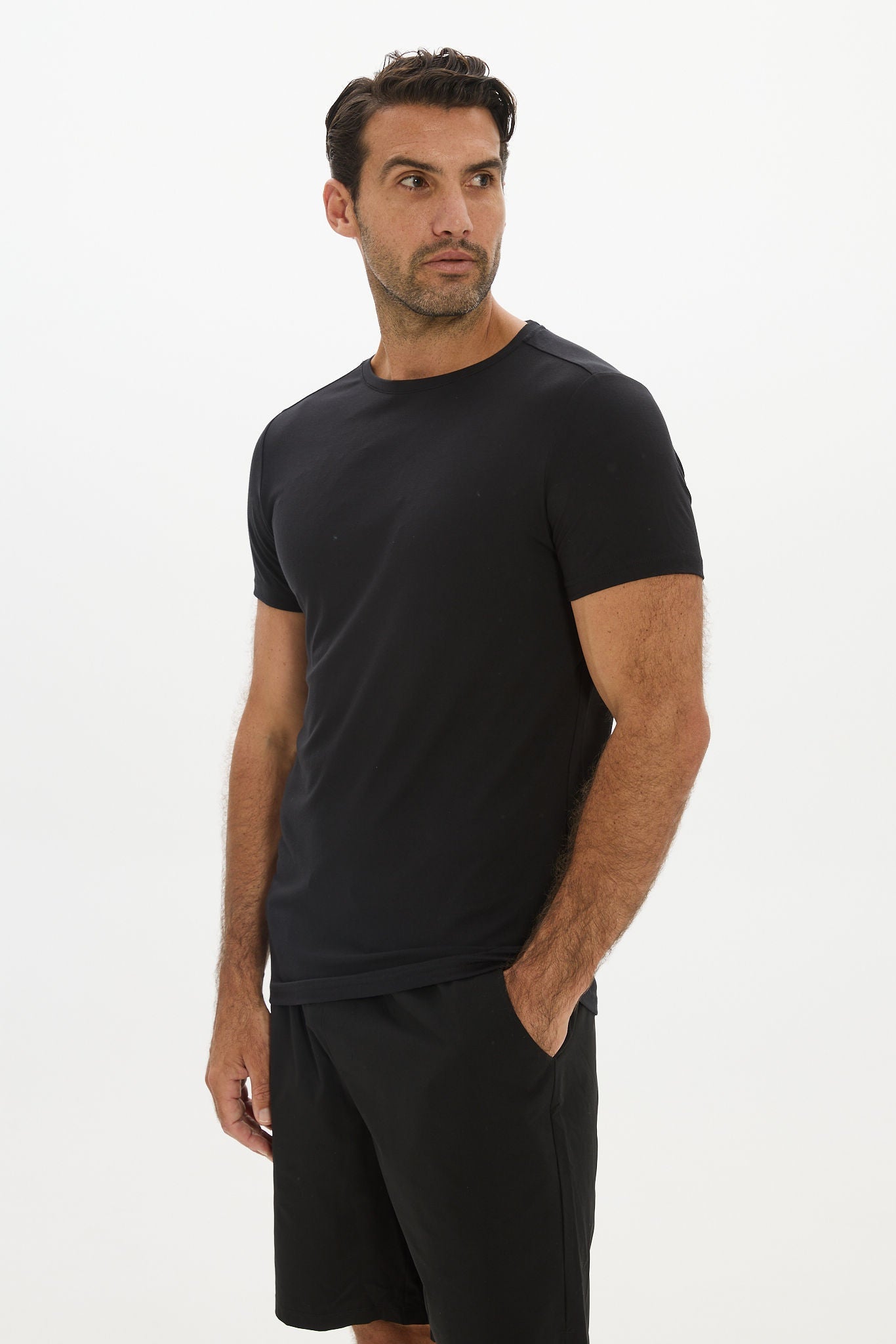 Crew Neck Undershirt - Black