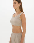 La Palma Cropped Tank Top - Taupe
