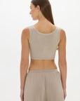 La Palma Cropped Tank Top - Taupe