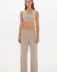 La Palma Cropped Tank Top - Taupe