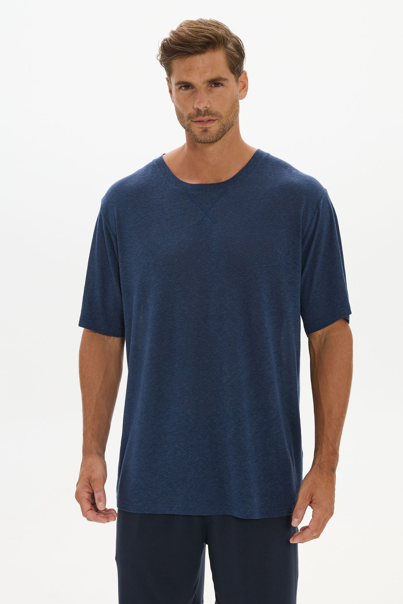 Soft Linen Jersey T-Shirt - Midnight Navy