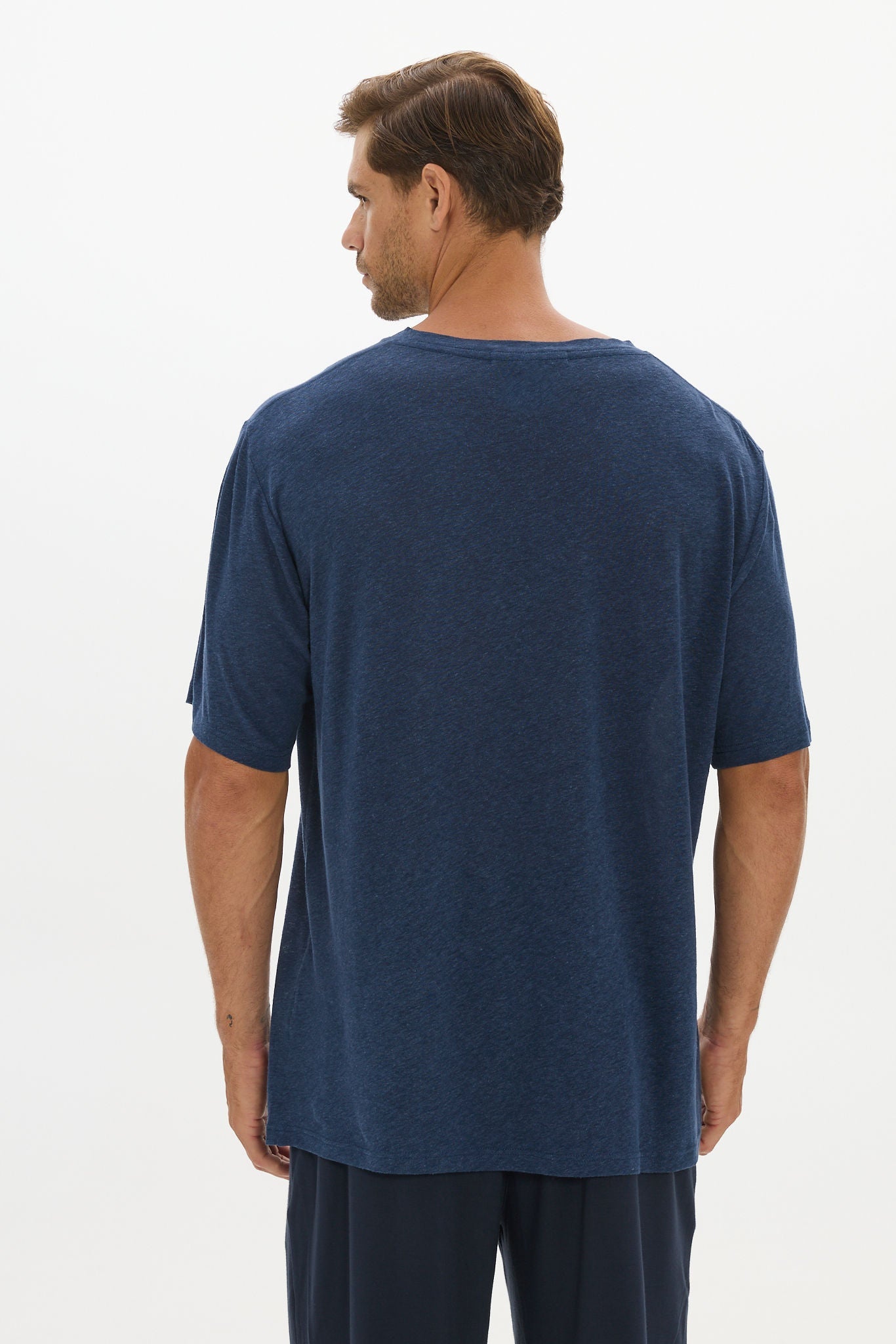 Soft Linen Jersey T-Shirt - Midnight Navy