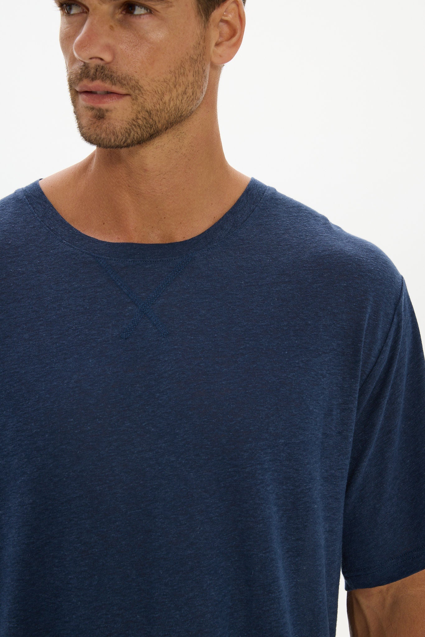 Soft Linen Jersey T-Shirt - Midnight Navy
