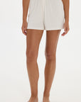 Soft Rib Boyfriend Shorts - Cream