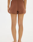Soft Rib Boyfriend Shorts - Earth