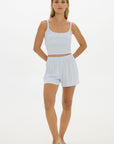 Soft Rib Boyfriend Shorts - Pale Azure