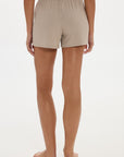 Soft Rib Boyfriend Shorts - Taupe
