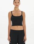 Soft Rib Cropped Cami - Black