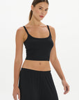 Soft Rib Cropped Cami - Black