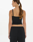 Soft Rib Cropped Cami - Black