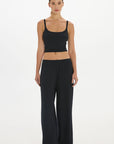 Soft Rib Cropped Cami - Black