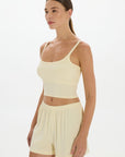 Soft Rib Cropped Cami - Butter