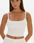 Soft Rib Cropped Cami - Cream