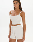 Soft Rib Cropped Cami - Cream