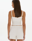 Soft Rib Cropped Cami - Cream