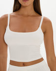Soft Rib Cropped Cami - Cream