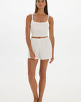 Soft Rib Cropped Cami - Cream