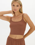 Soft Rib Cropped Cami - Earth