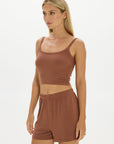 Soft Rib Cropped Cami - Earth