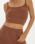 Soft Rib Cropped Cami - Earth