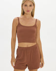 Soft Rib Cropped Cami - Earth