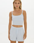 Soft Rib Cropped Cami - Pale Azure