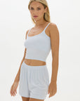 Soft Rib Cropped Cami - Pale Azure
